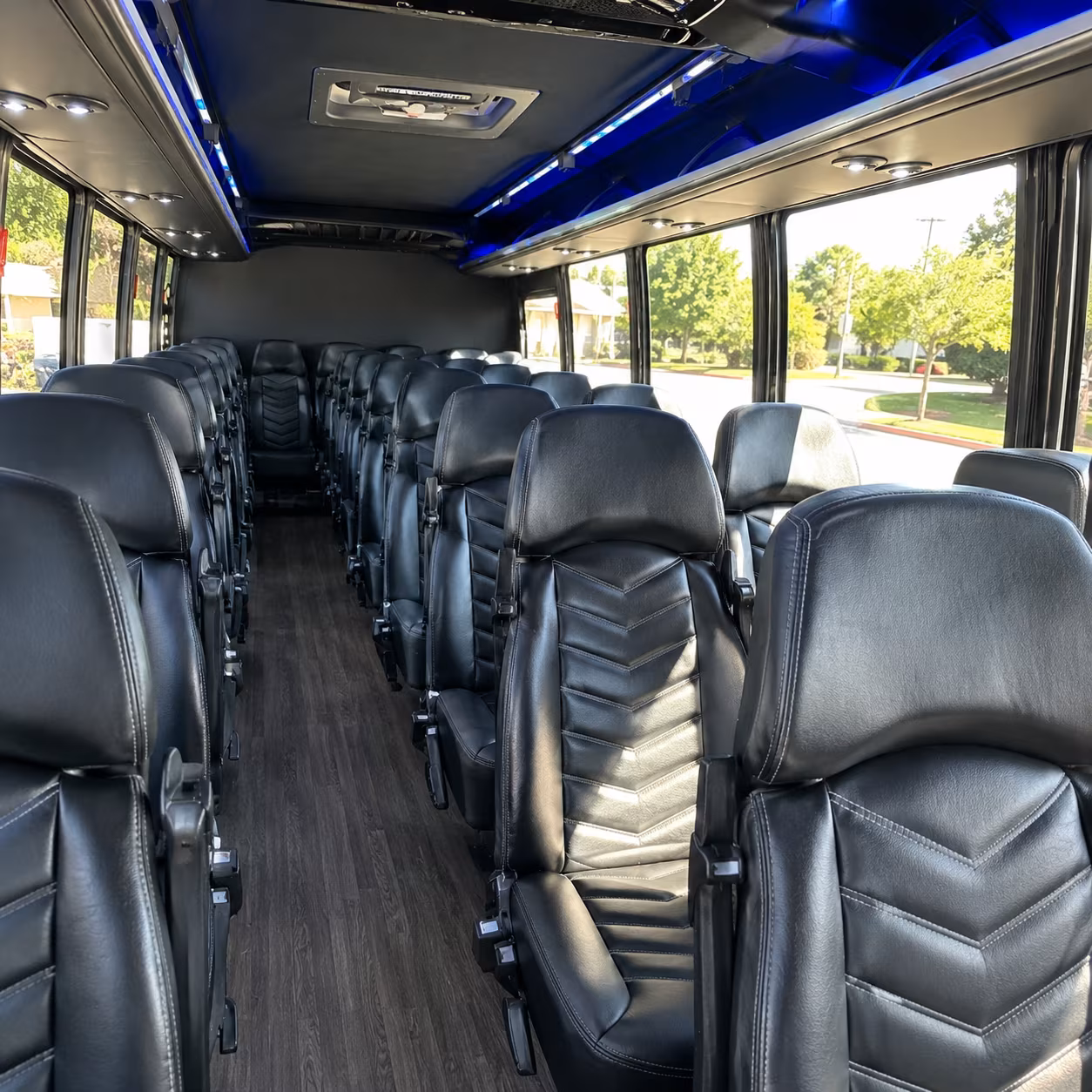 vista 28 passenger minibus inside