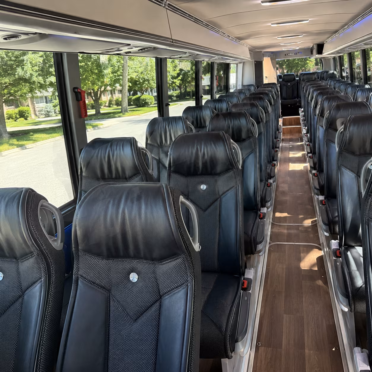 vista 40 passenger charter bus inside