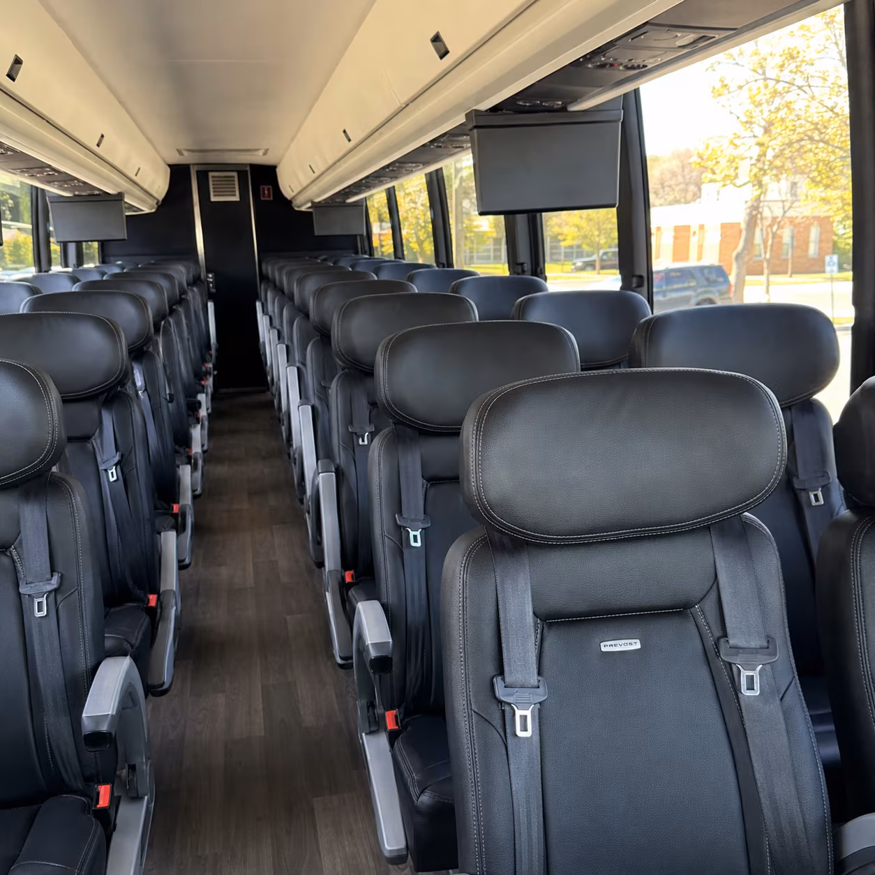 vista 45 passenger charter bus inside