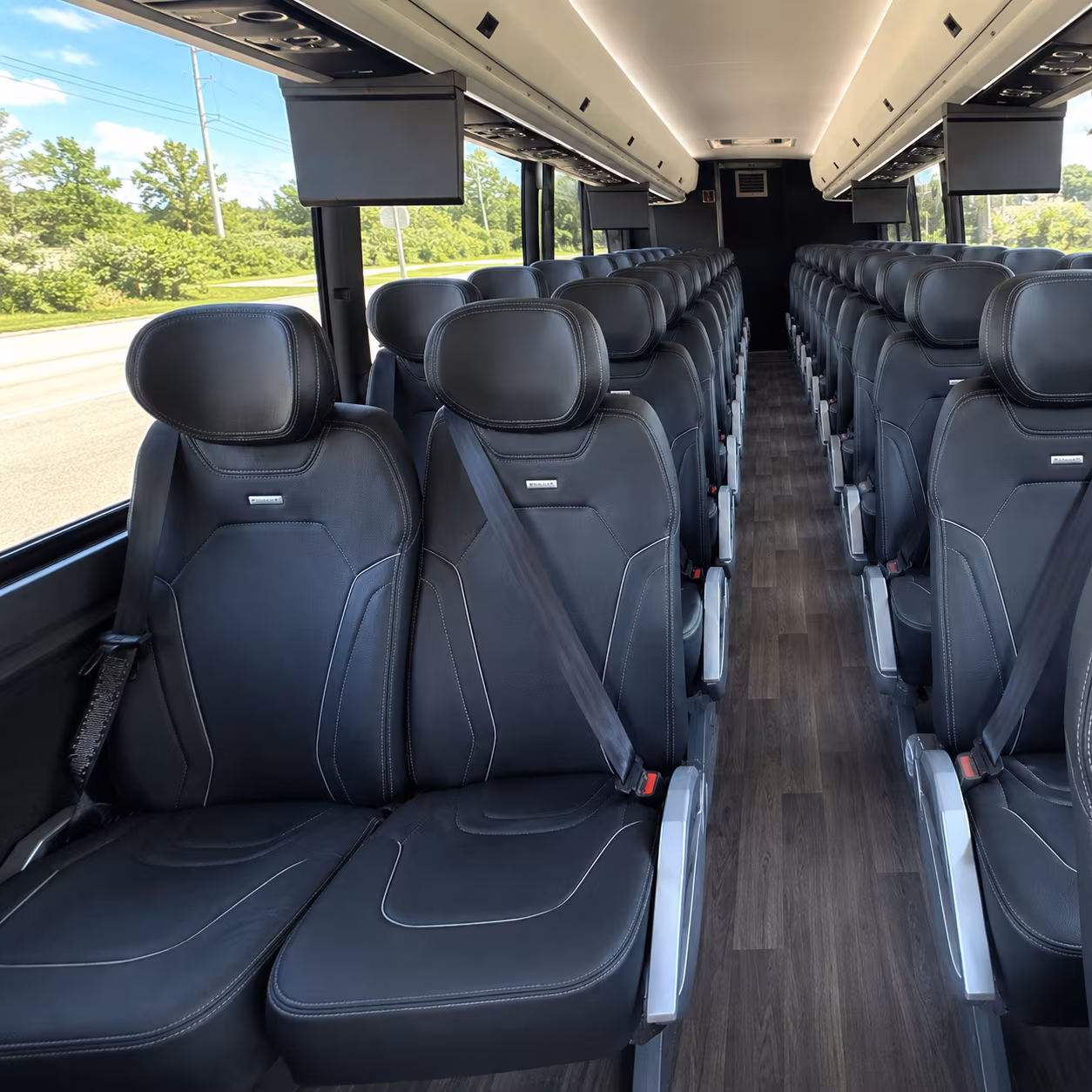 vista 47 passenger charter bus inside