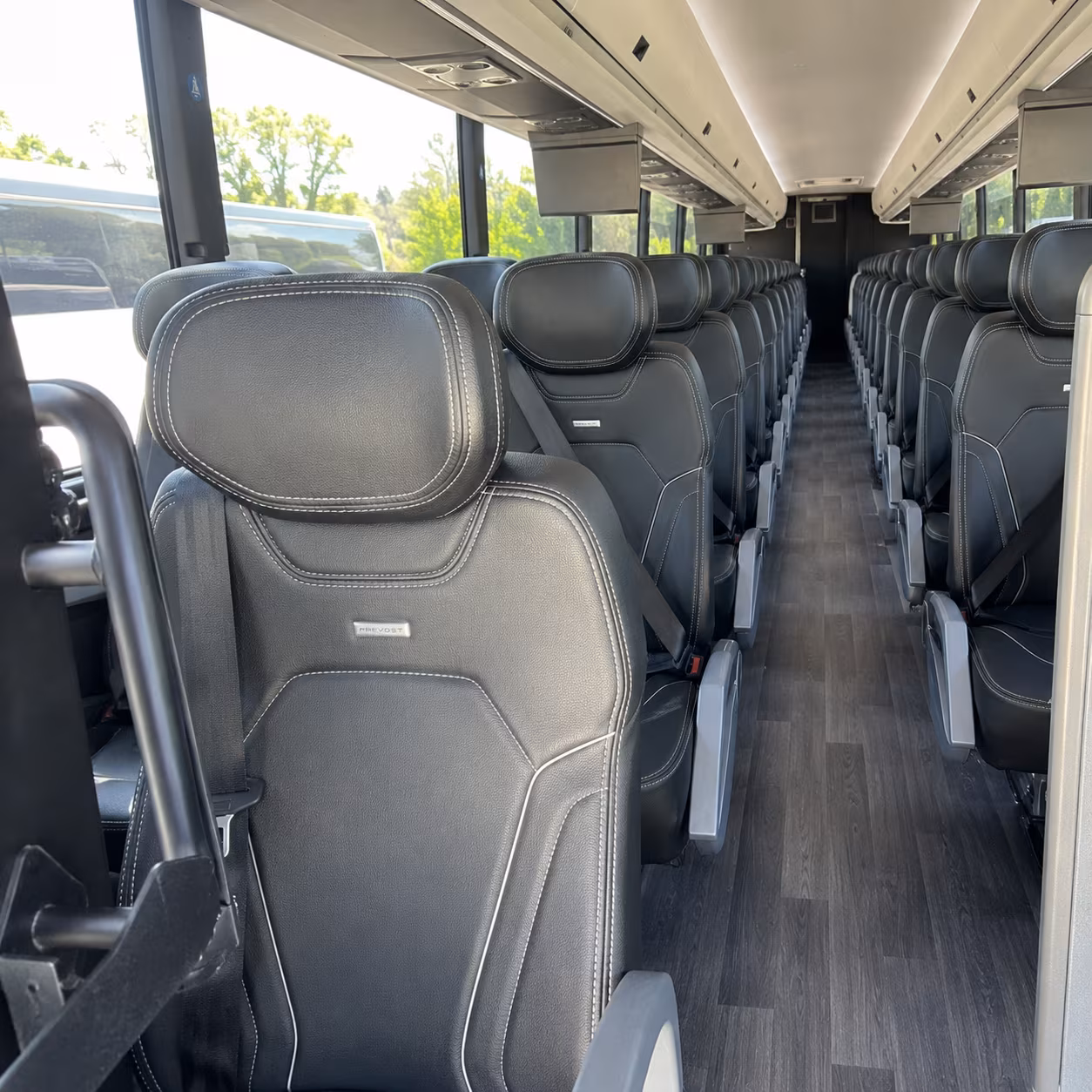 vista 47 passenger charter bus interior