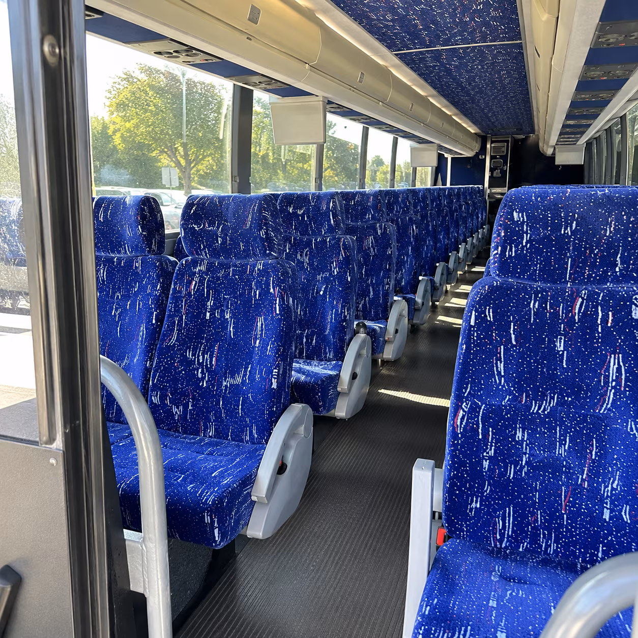 vista 50 passenger charter bus inside